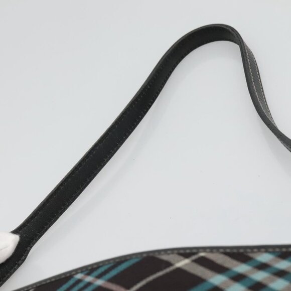 BURBERRY Nova Check Blue Label Shoulder Bag Canvas Blue Silver Auth BD488 - Picture 9 of 15